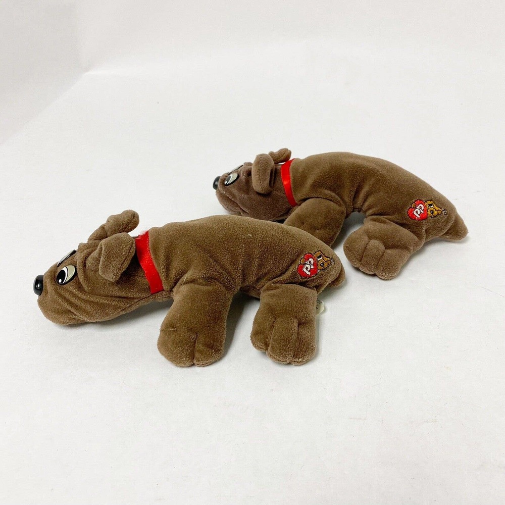 Lot of 2 Vintage Pound Puppies RUMPLE SKINS Brown Puppy Dog Plush Stuffed 8" - Picture 4 of 8